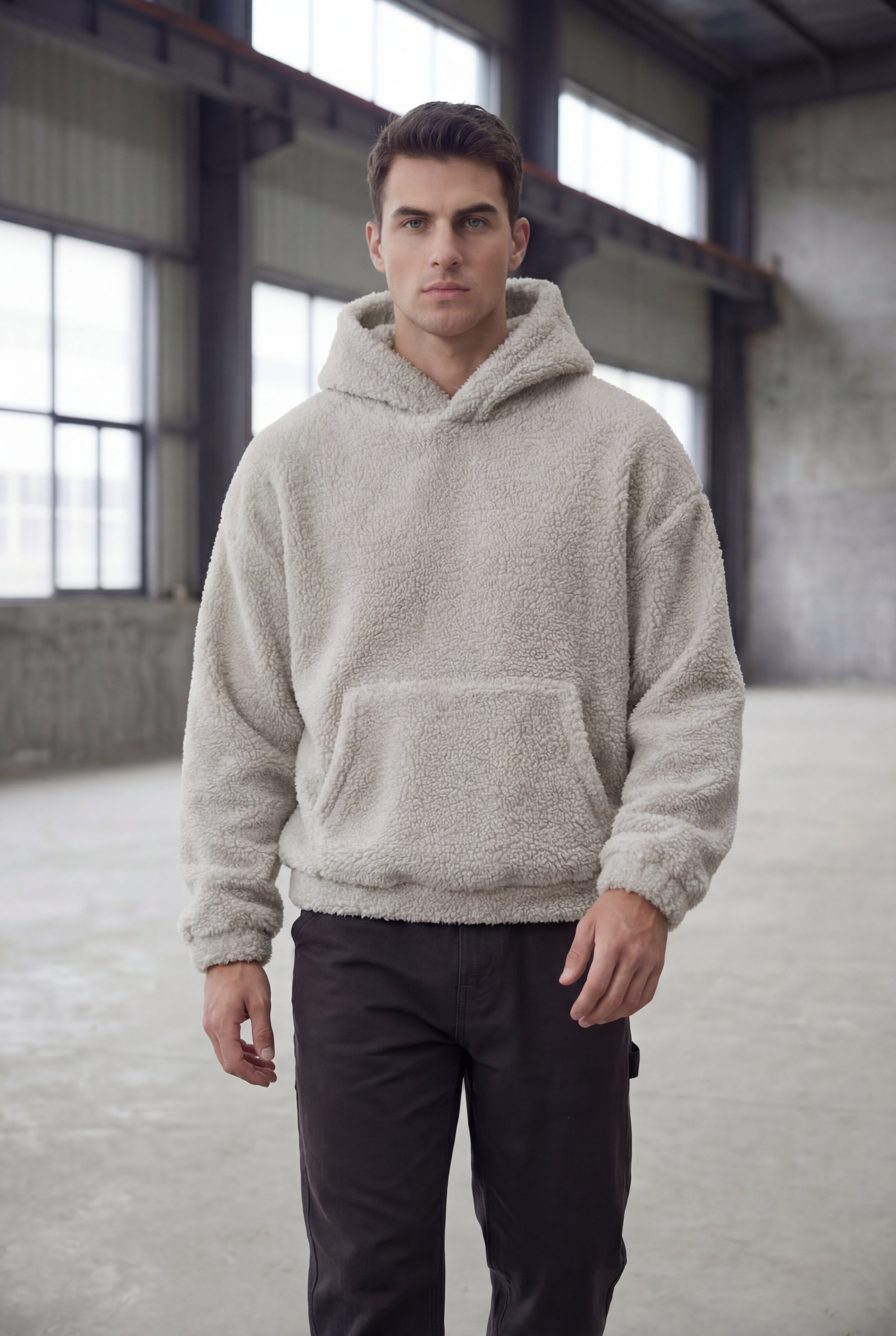 El-Haj sherpa hoodie - Greige